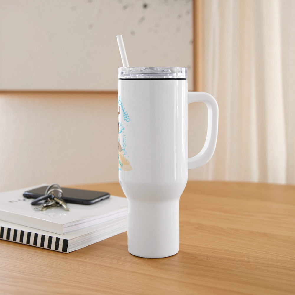 Paddle Boarding 40 oz Travel Tumbler - white