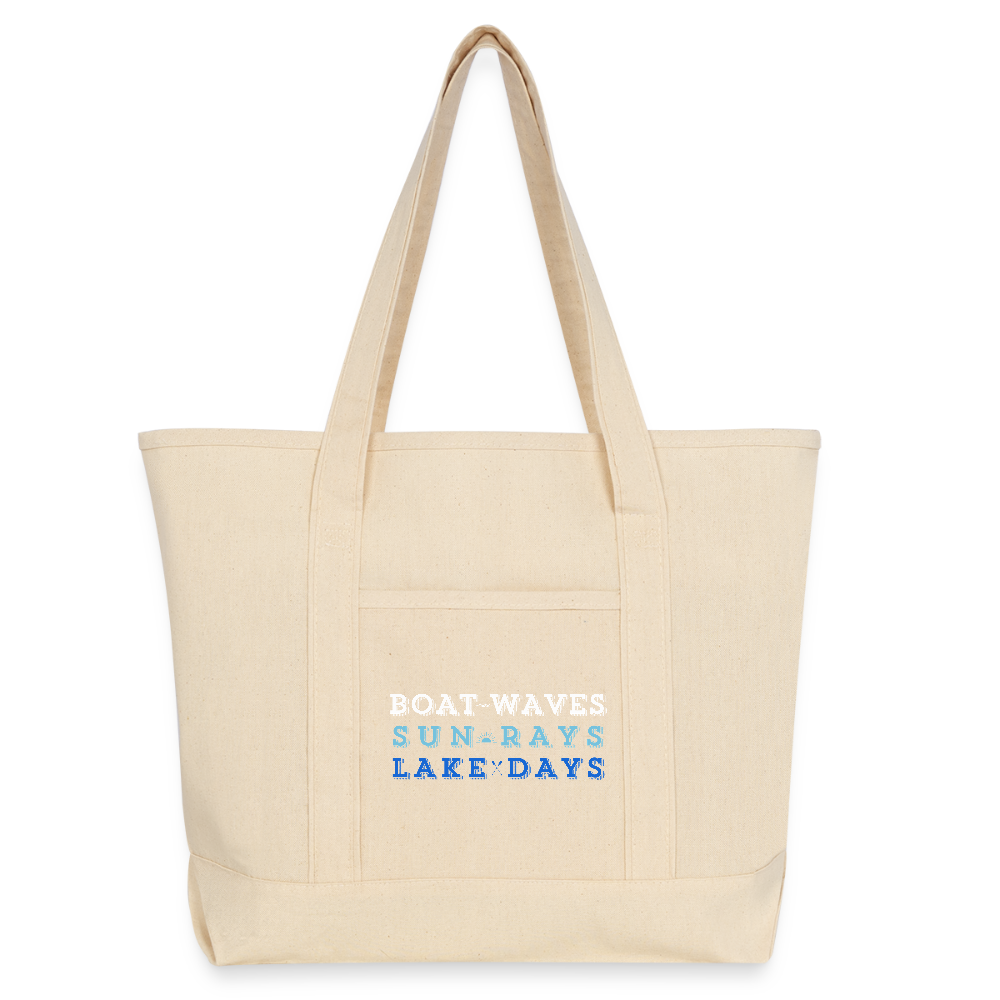 Boat Waves, Sun Rays, Lake Days Heavy Canvas Tote - natural