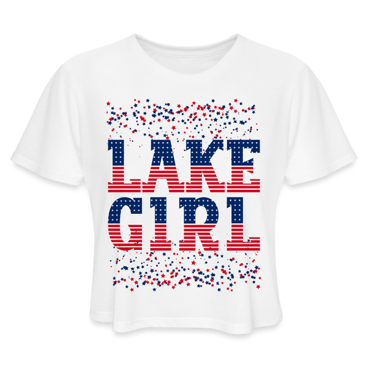 Lake Girl – Women’s Patriotic Crop Tee - white