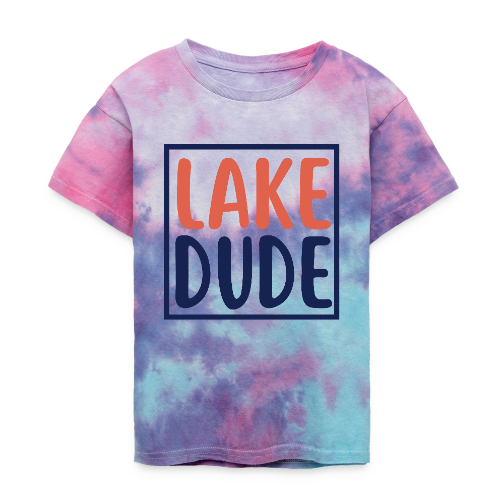 Lake Dude Kid's Tie Dye T-Shirt, Boys Lake Tee - cotton candy