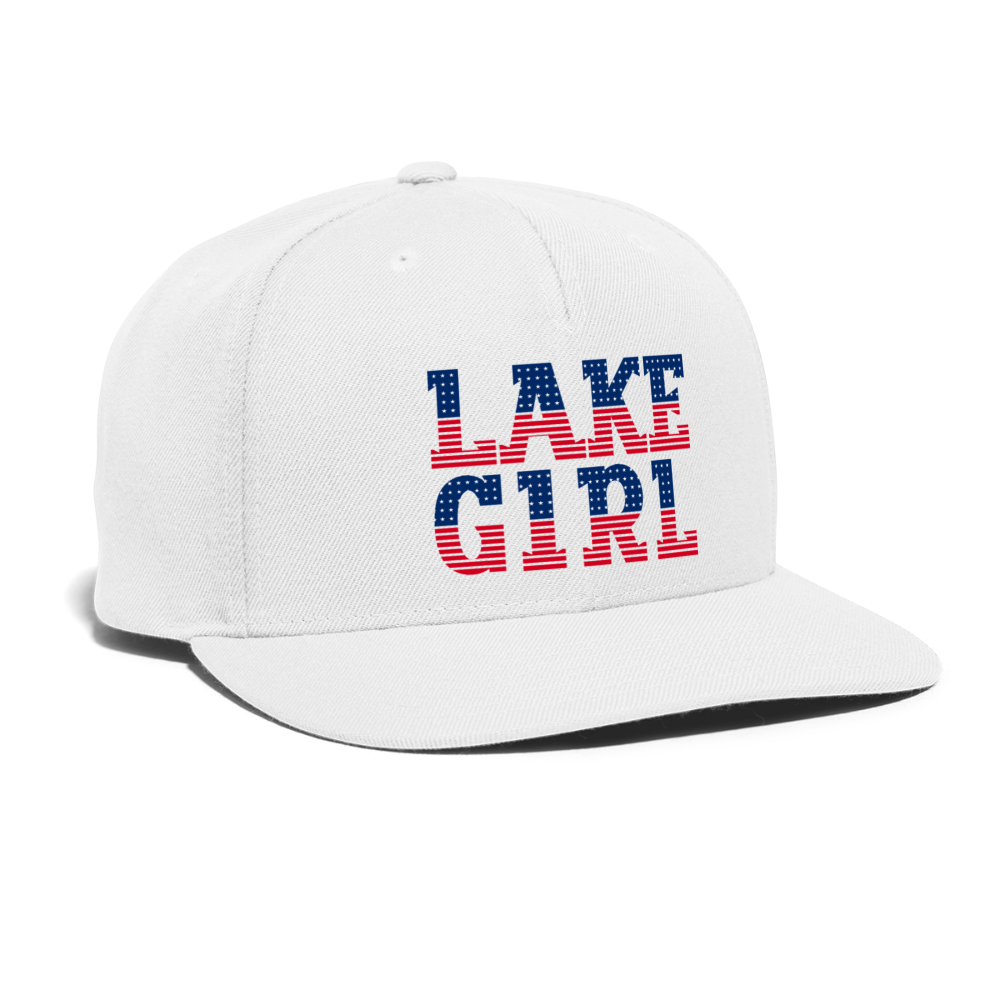 Lake Girl – Patriotic Snapback Hat - white