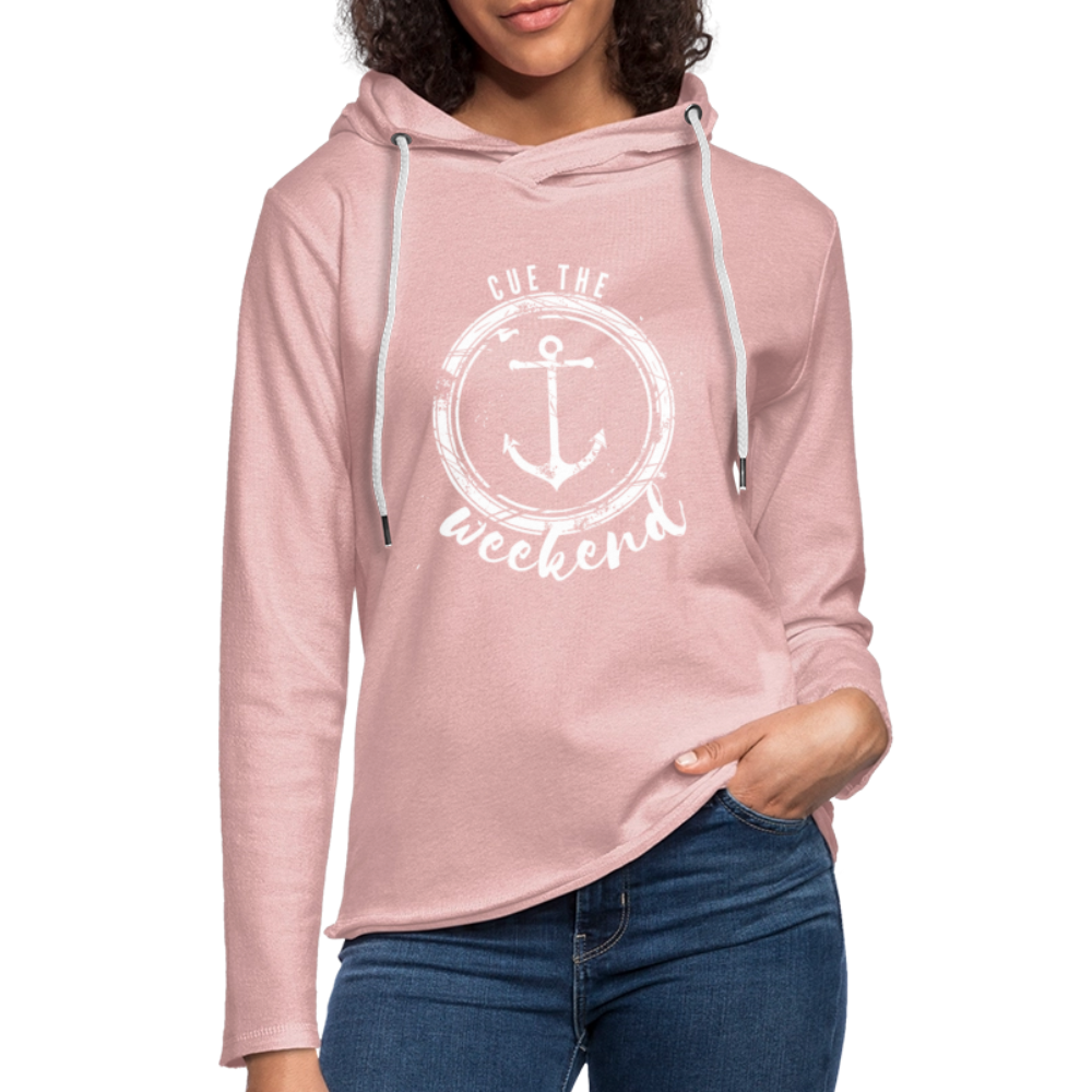 Cue the Weekend Unisex Lightweight Terry Hoodie - cream heather pink