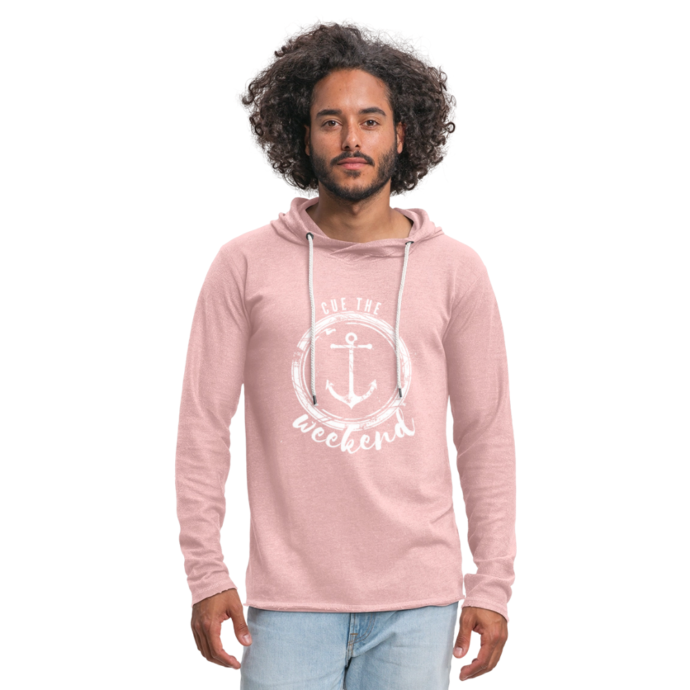Cue the Weekend Unisex Lightweight Terry Hoodie - cream heather pink