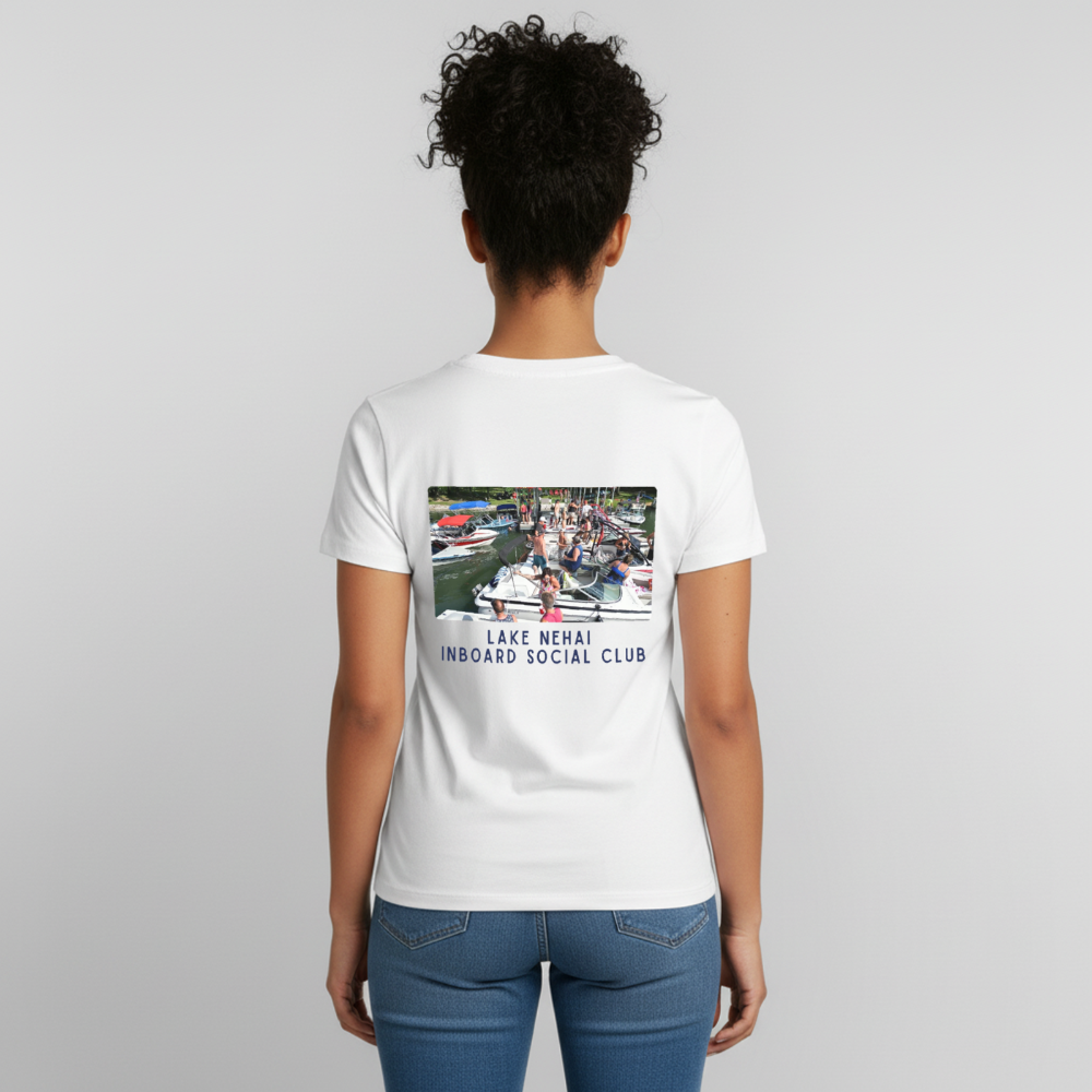 Lake Nehai Inboard Social Club T-Shirt - Unisex Sizing - white