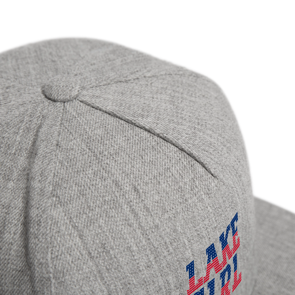Lake Girl – Patriotic Snapback Hat - heather gray