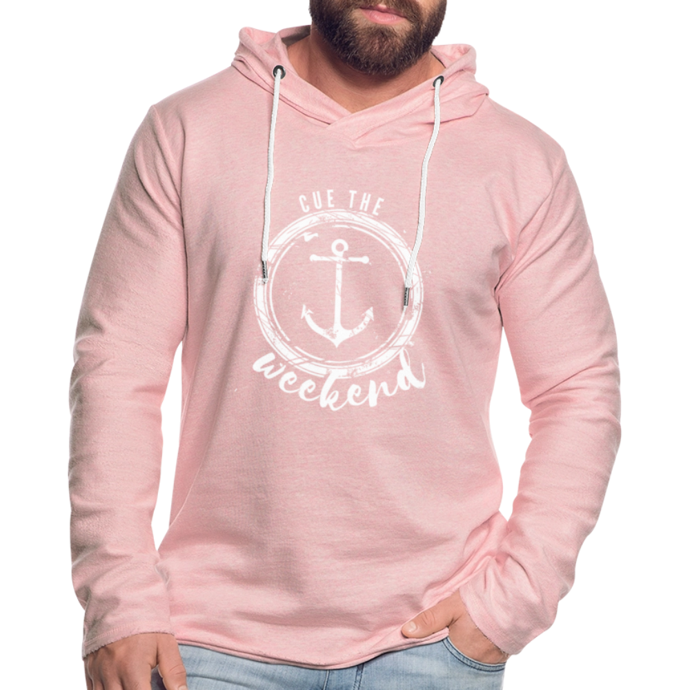 Cue the Weekend Unisex Lightweight Terry Hoodie - cream heather pink