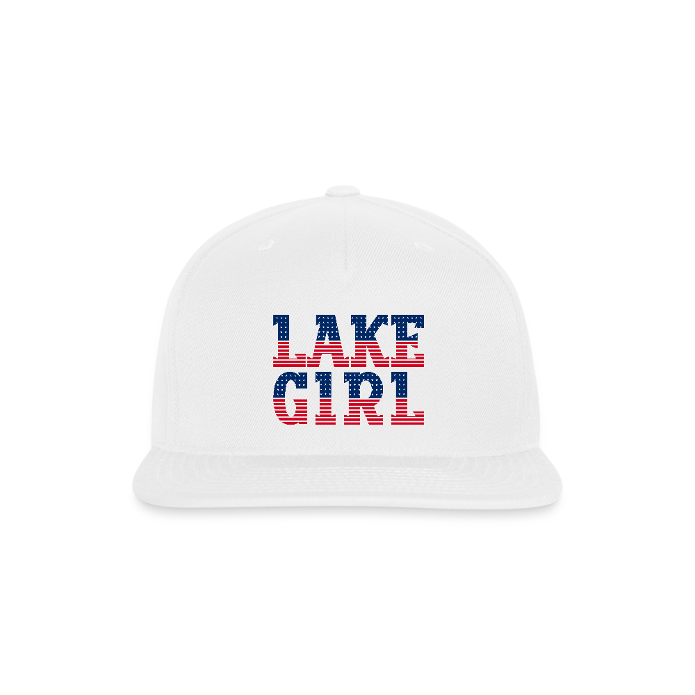 Lake Girl – Patriotic Snapback Hat - white