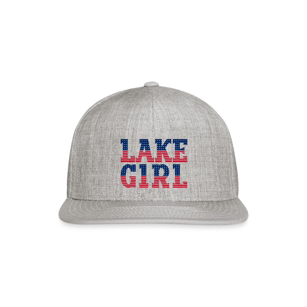 Lake Girl – Patriotic Snapback Hat - heather gray