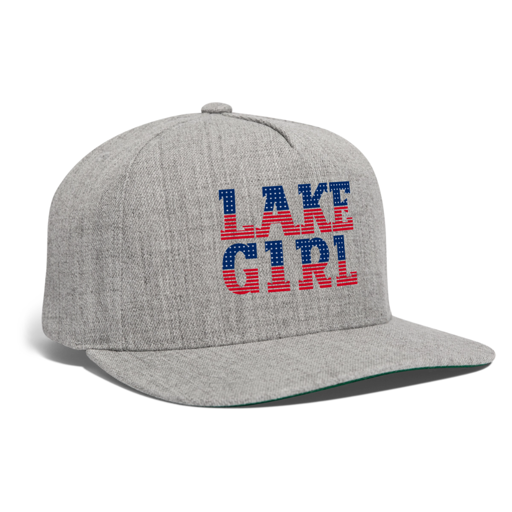 Lake Girl – Patriotic Snapback Hat - heather gray