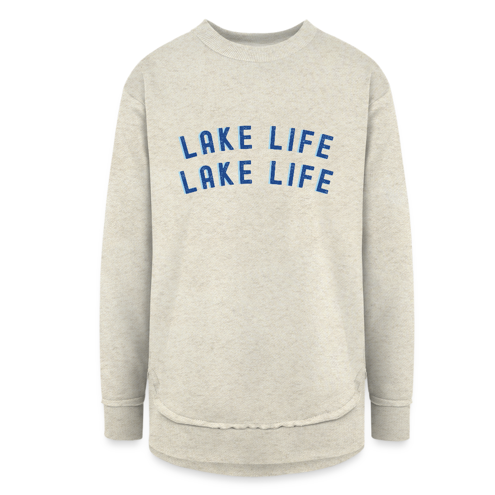 Lake Life Ultra-soft Tunic Sweatshirt - heather oatmeal