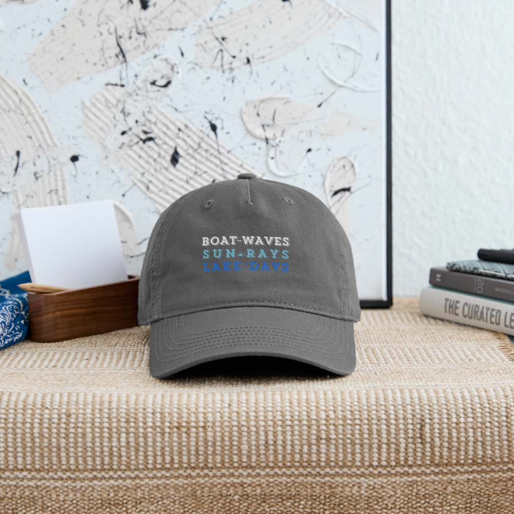 Boat Waves, Sun Rays, Lake Days Organic Snapback Ball Cap - charcoal