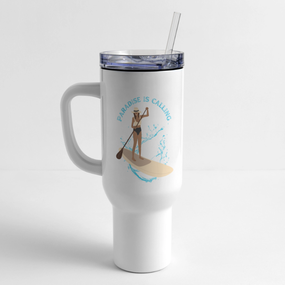 Paddle Boarding 40 oz Travel Tumbler - white