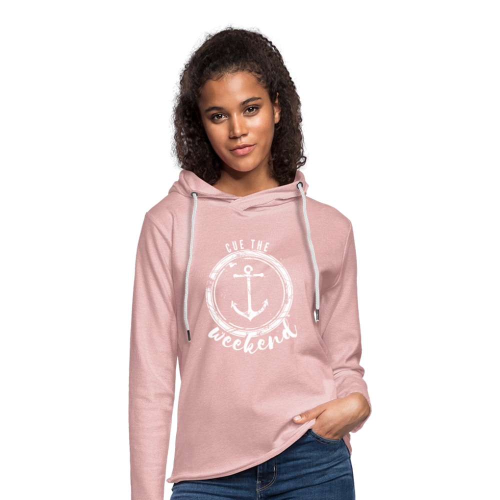 Cue the Weekend Unisex Lightweight Terry Hoodie - cream heather pink