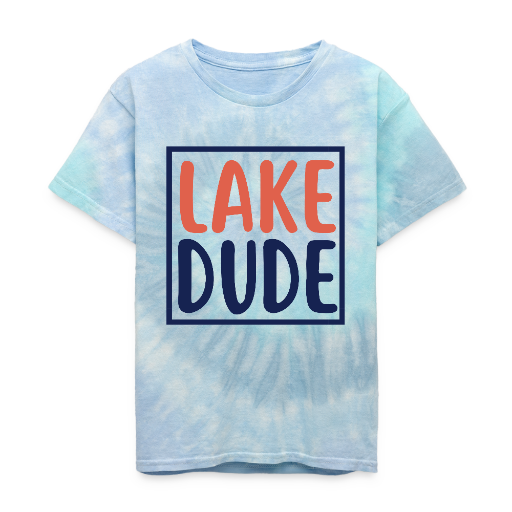 Lake Dude Kid's Tie Dye T-Shirt, Boys Lake Tee - blue lagoon