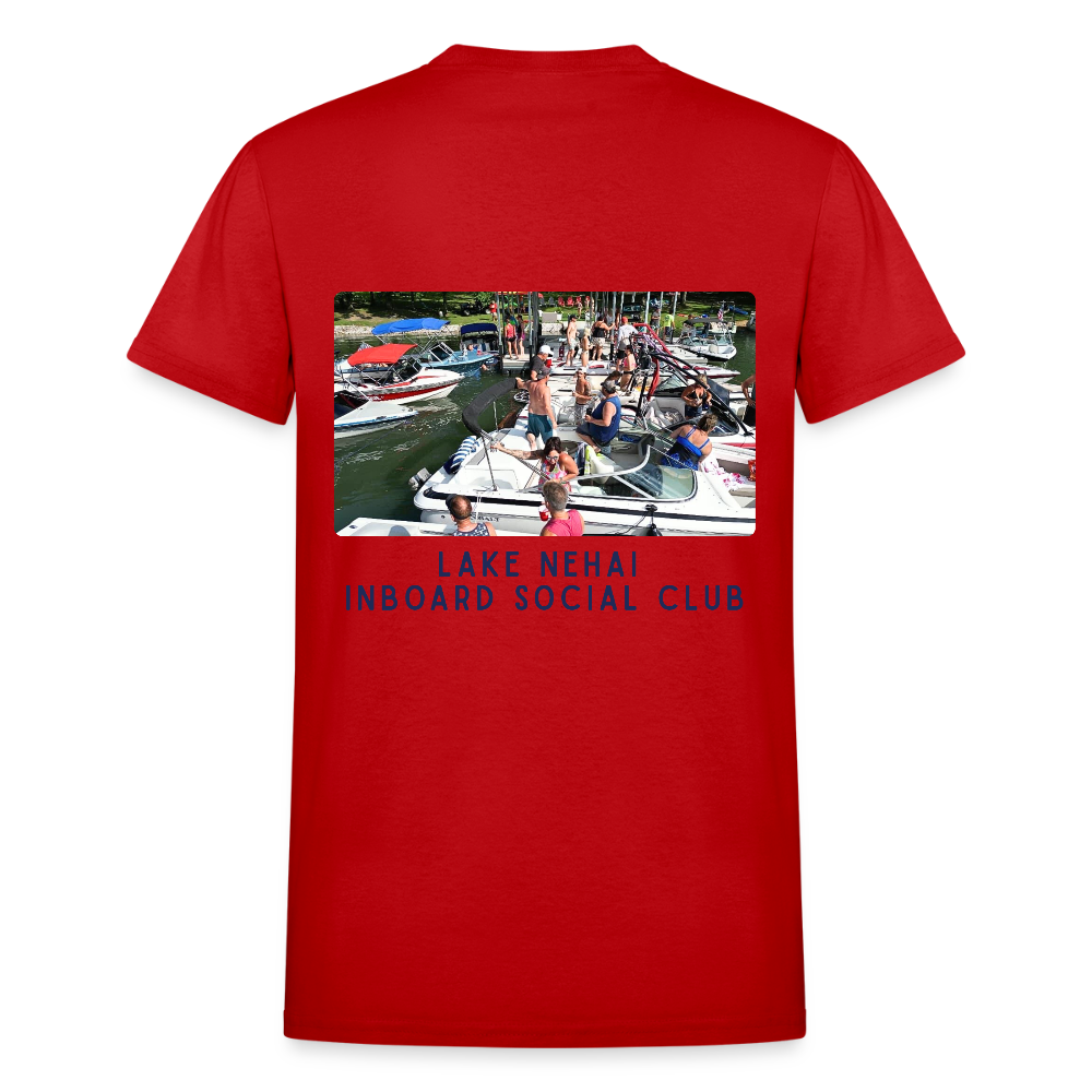 Lake Nehai Inboard Social Club T-Shirt - Unisex Sizing - red