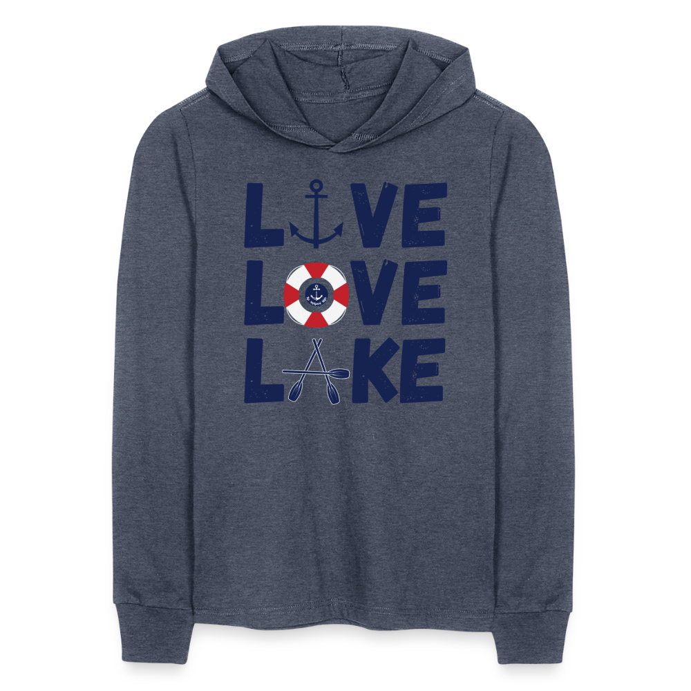 Live Love Lake Lightweight Hooded T-Shirt - heather navy