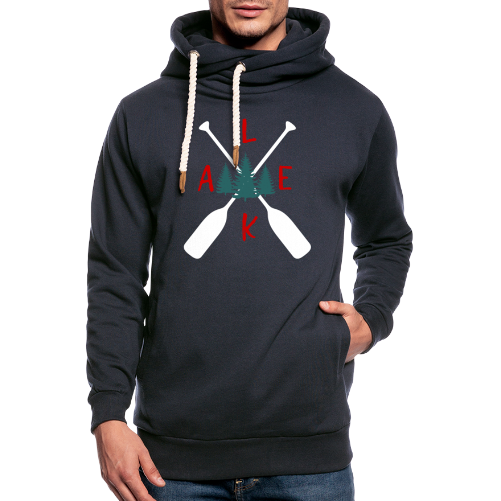 Unisex Lake Hoodie, Lake Life Hoodie with Pockets, Navy Color Sweatshirt - navy