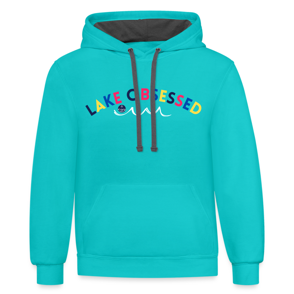 Lake Obsessed Contrast Hood Lake Hoodie - scuba blue/asphalt