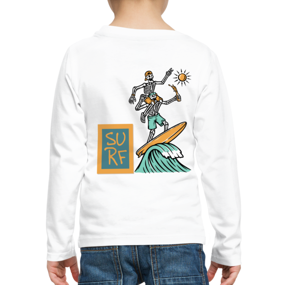 Surfing Fun Long Sleeve T-Shirt for Kids, Surfing Tee - white