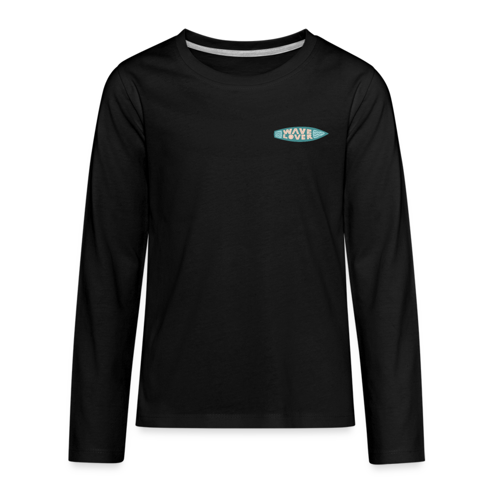 Surfing Fun Long Sleeve T-Shirt for Kids, Surfing Tee - black