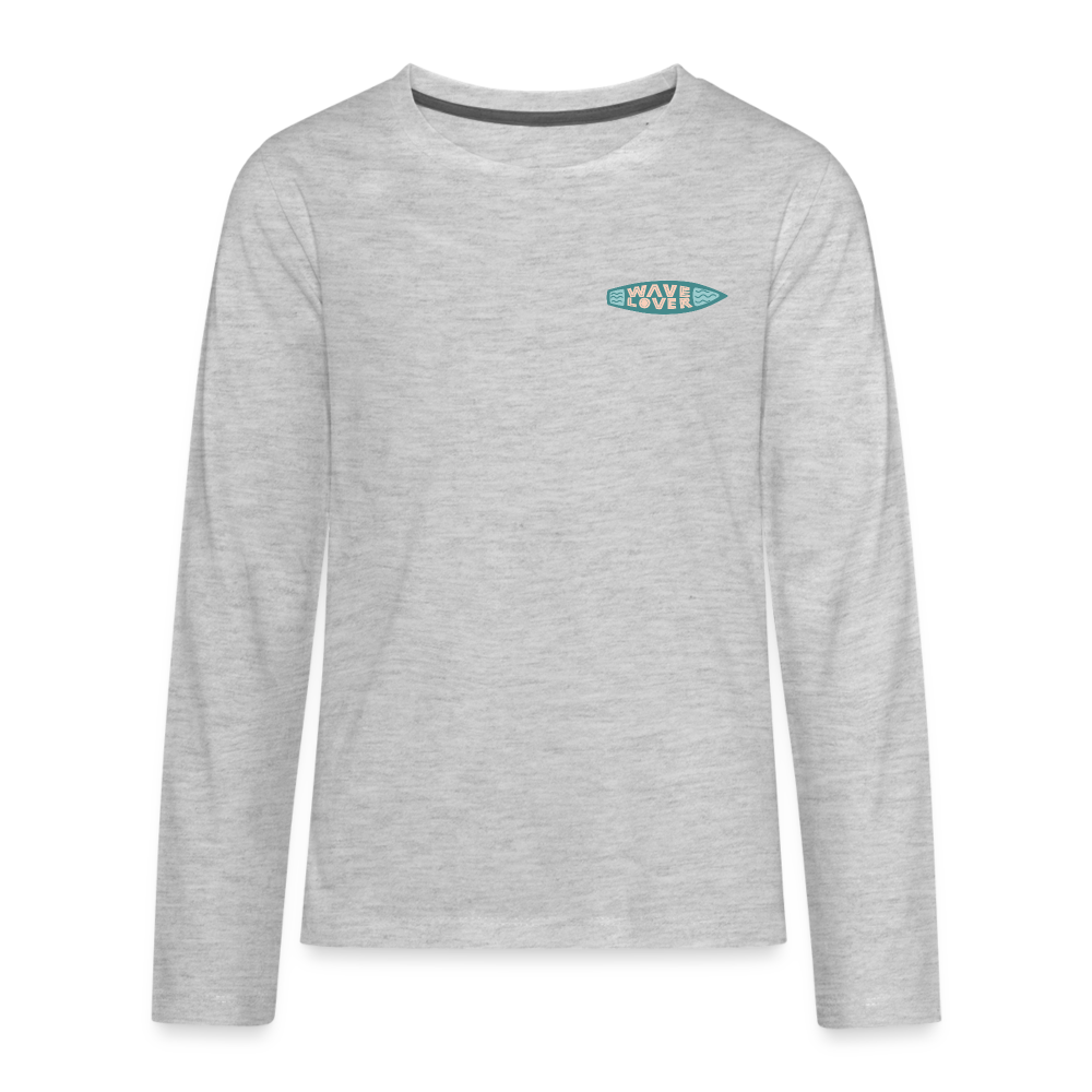 Surfing Fun Long Sleeve T-Shirt for Kids, Surfing Tee - heather gray