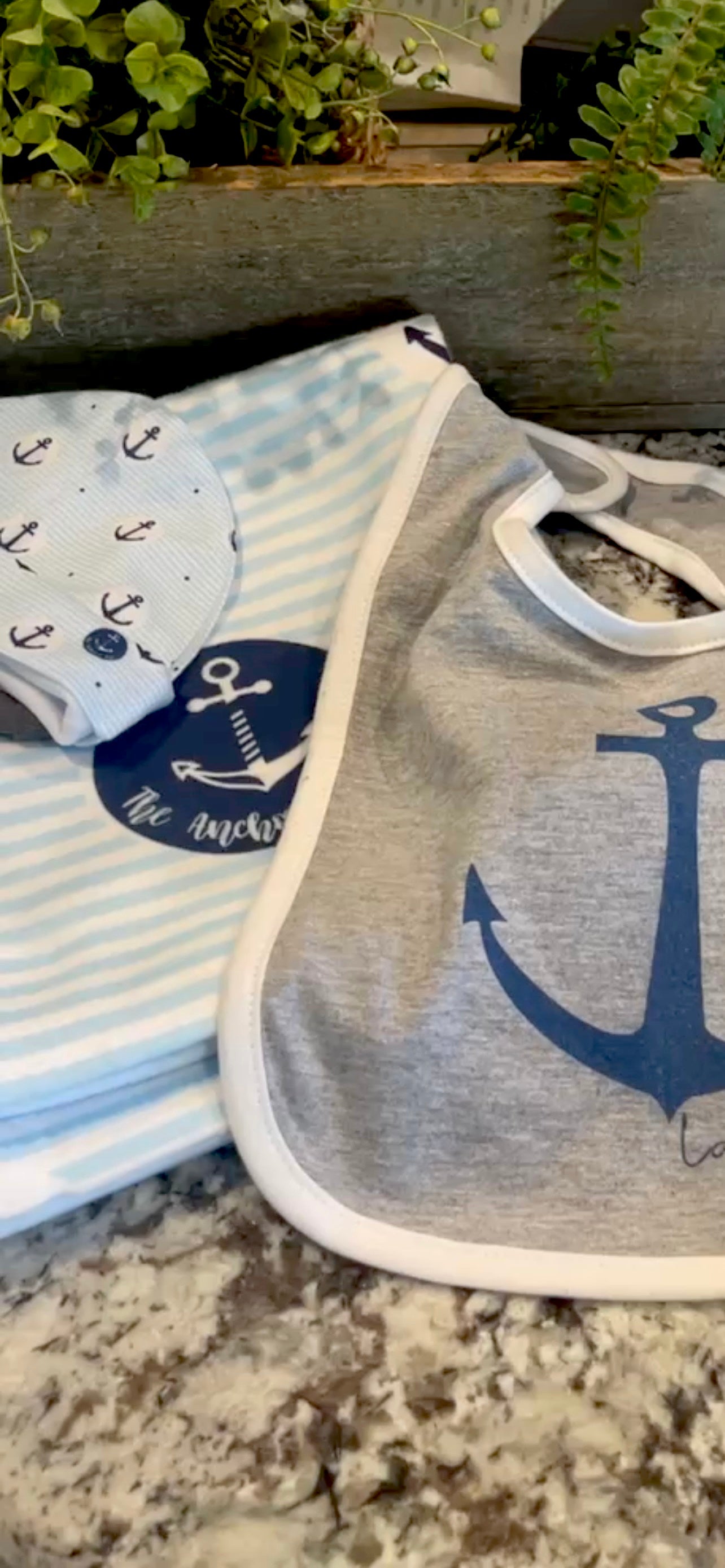 Lake Baby Beanie, Knit Cap with Anchor Design