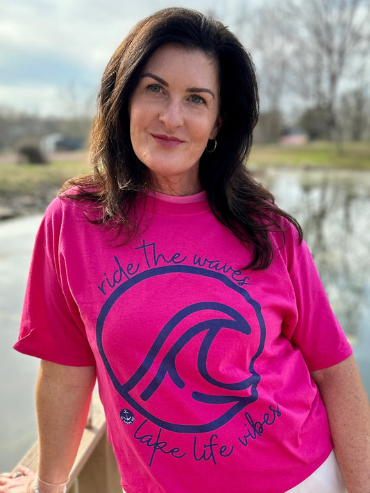 Ride The Waves Lake Life Vibes Lake Tee