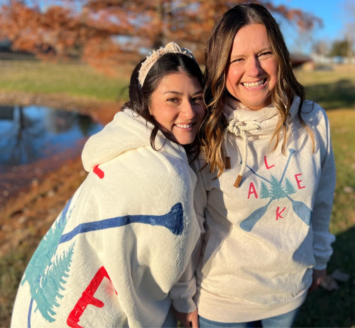 Hooded Lake Life Sherpa Fleece Boat Blanket