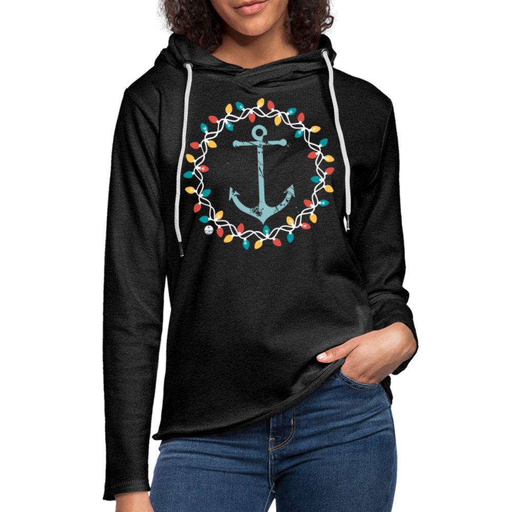 Christmas Wreath Hebrews 6:19 Lightweight Lake Hoodie - charcoal grey