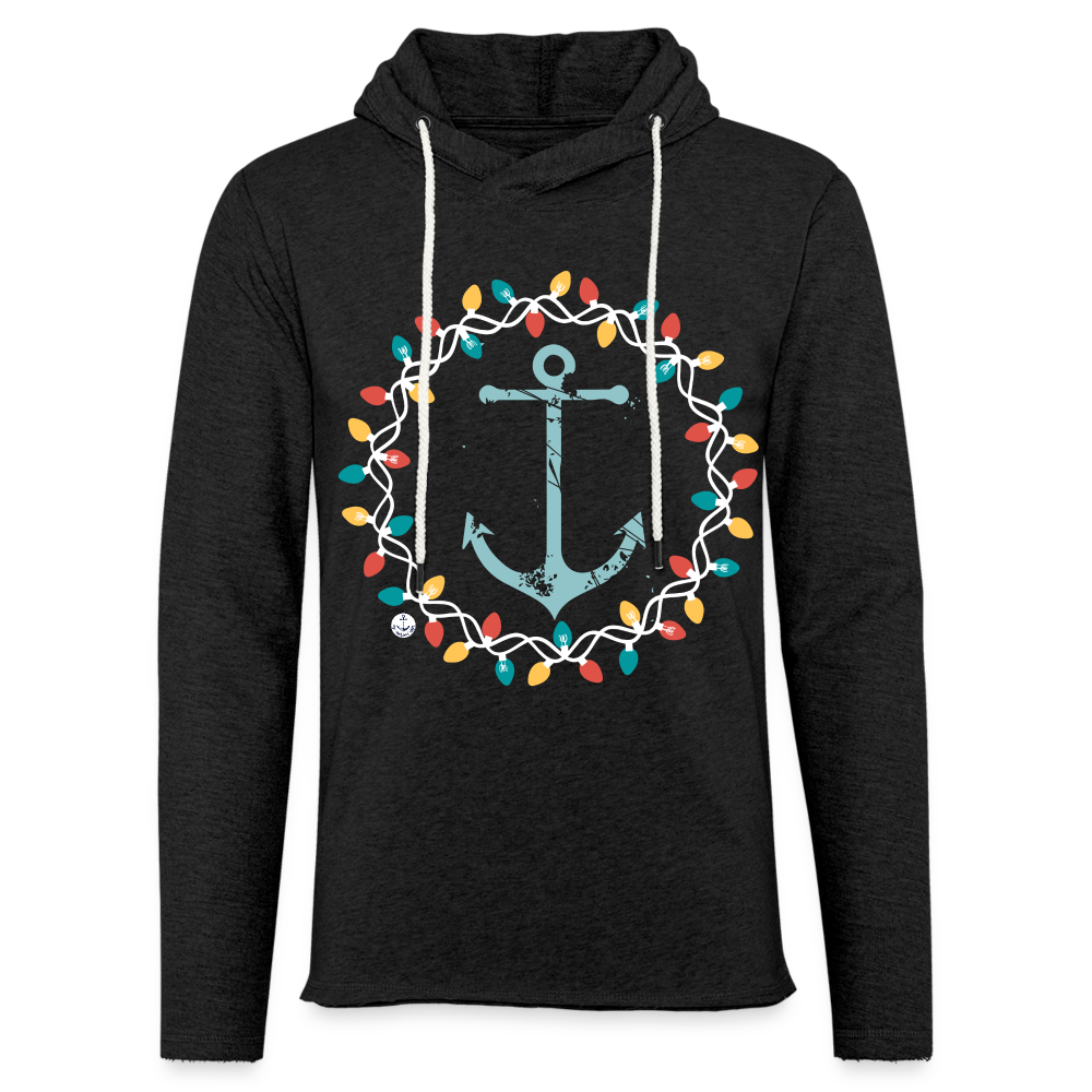 Christmas Wreath Hebrews 6:19 Lightweight Lake Hoodie - charcoal grey
