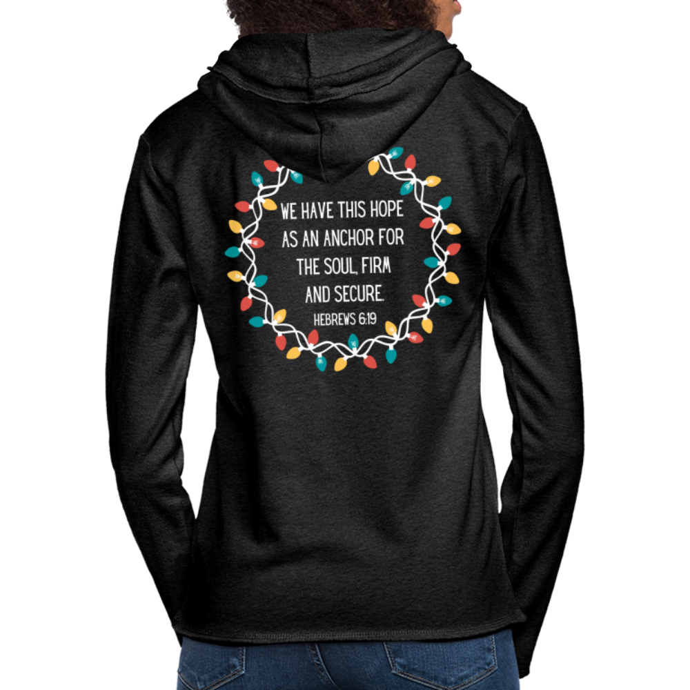Christmas Wreath Hebrews 6:19 Lightweight Lake Hoodie - charcoal grey