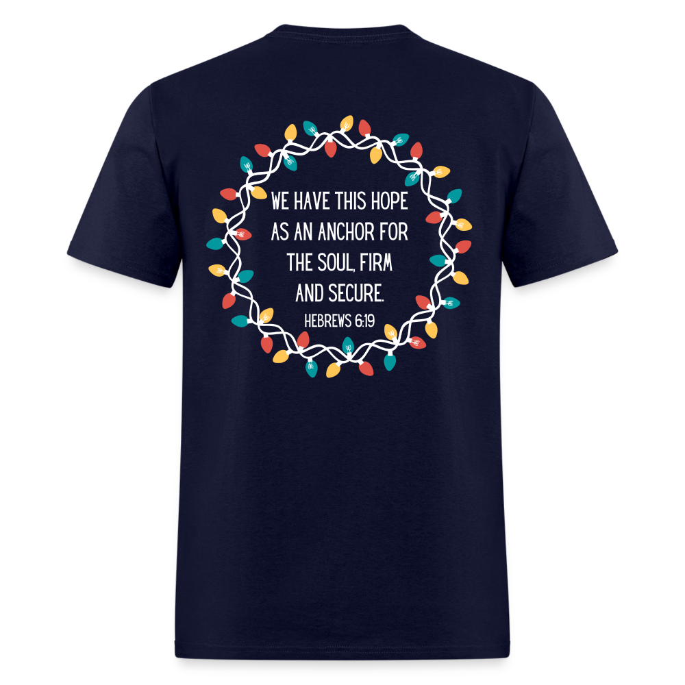 Hebrews Christmas Wreath Lake Tee - navy