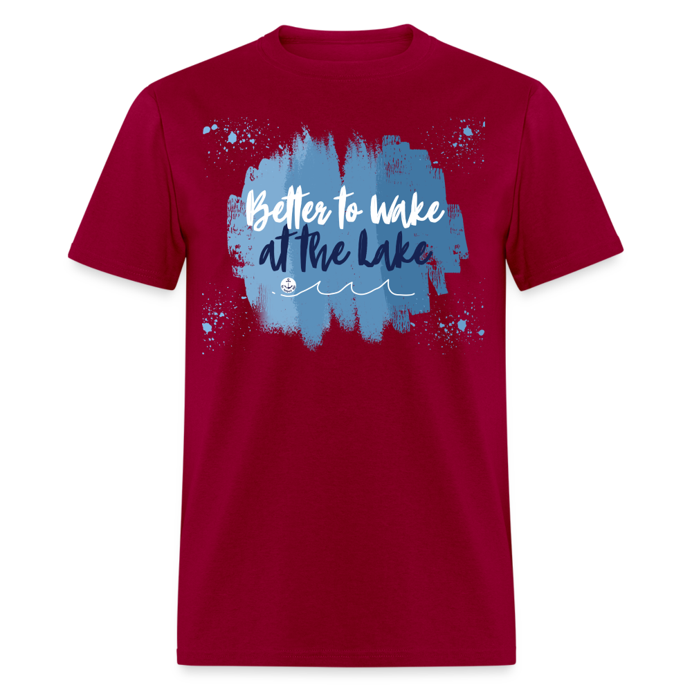 Better to Wake at the Lake Tee - dark red