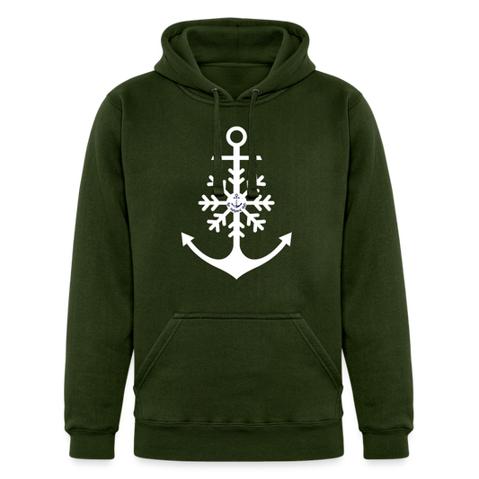 Snowflake Anchor Heavyweight Lake Hoodie - forest green