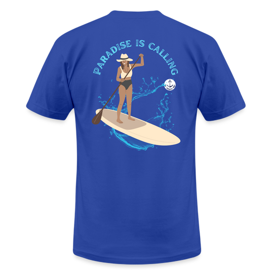 Paradise is Calling Lake Tee, Super Soft - royal blue