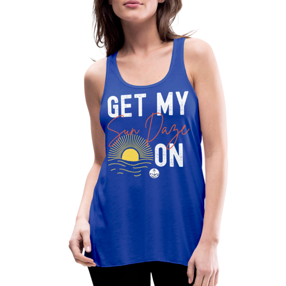 Sun Daze Flowy Lake Tank Top - royal blue
