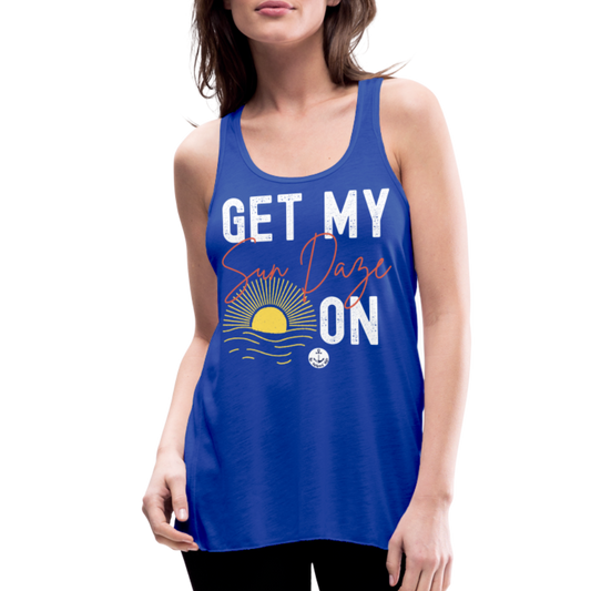 Sun Daze Flowy Lake Tank Top - royal blue
