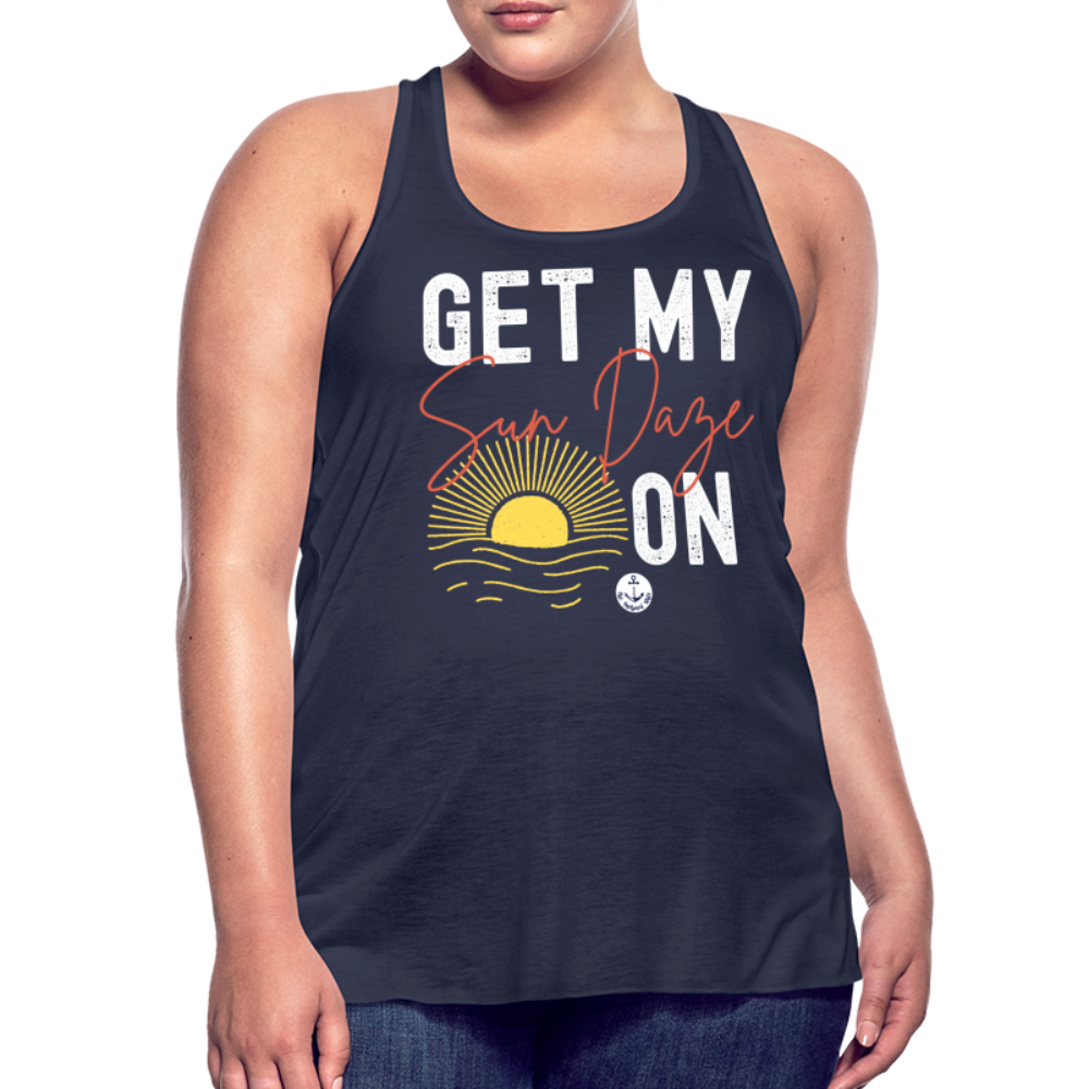 Sun Daze Flowy Lake Tank Top - navy