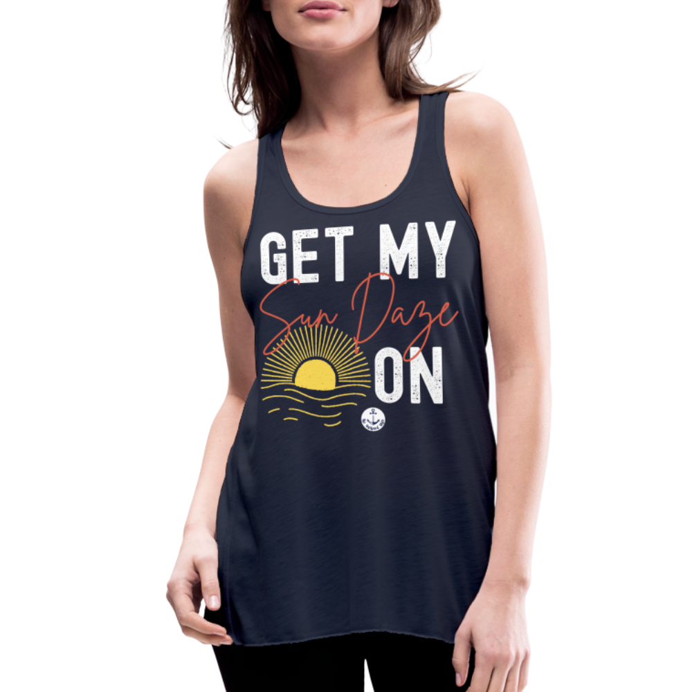 Sun Daze Flowy Lake Tank Top - navy