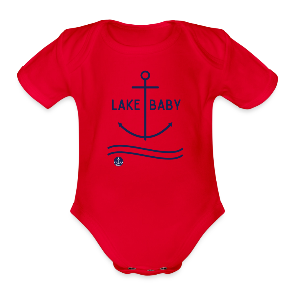 Anchor Lake Onesie for Infant, Nautical Onesie for Baby - red