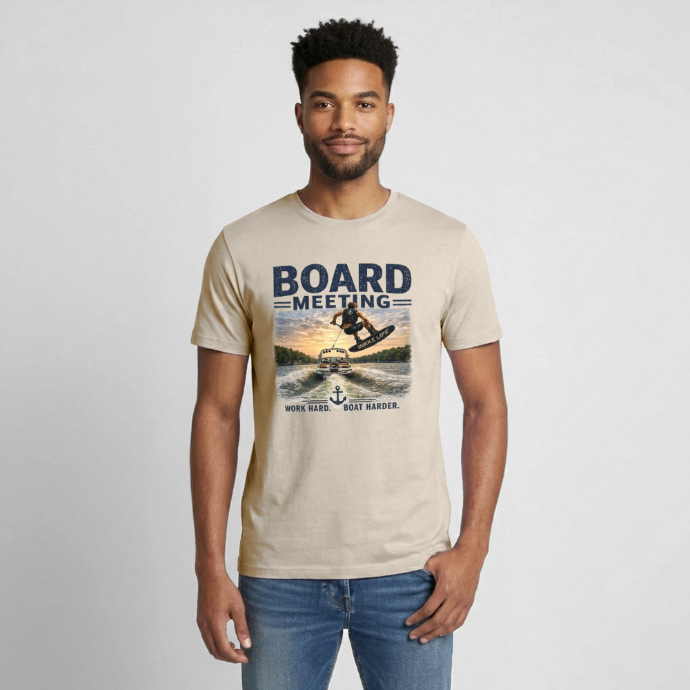 Board Meeting™ Wakeboarding Tee - Unisex Wakeboarding T-Shirt - Sand