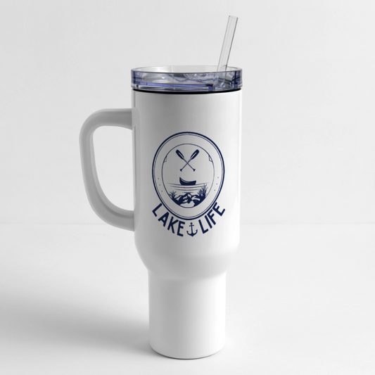 Lake Life 40 oz Travel Tumbler - white