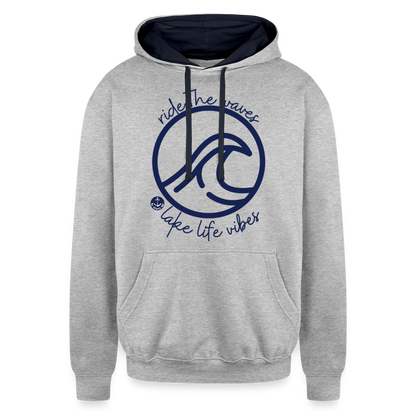 Ride the Waves Lake Life Hoodie - heather gray/navy
