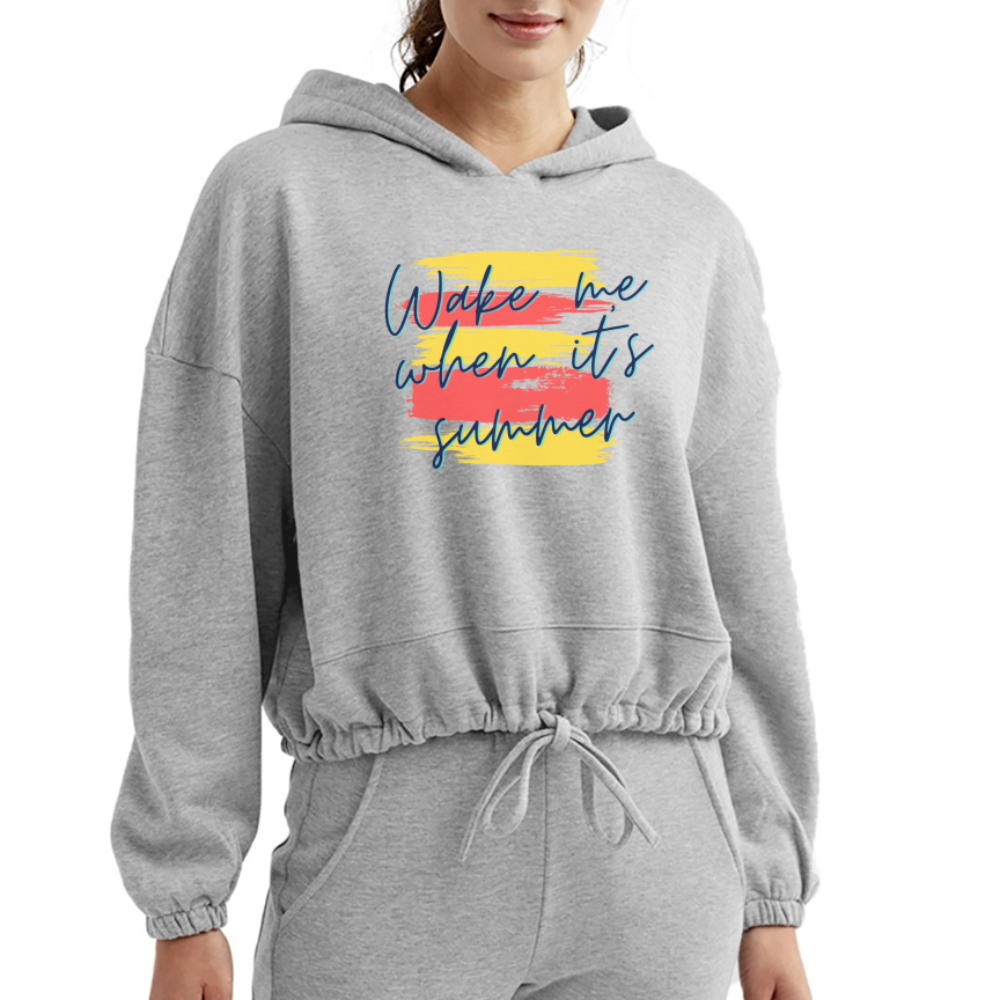 Wake Me When It’s Summer Women’s Cropped Hoodie - heather gray