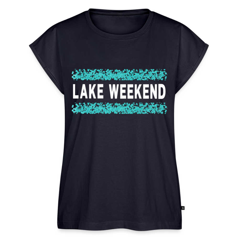 Lake Weekend Bubble Stripe Tee - Ladies Fit - navy