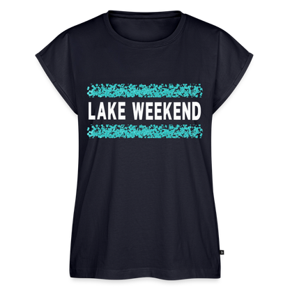 Lake Weekend Bubble Stripe Tee - Ladies Fit - navy