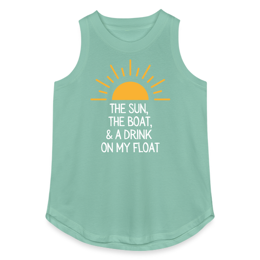 The Sun, The Boat & A Drink On My Float – Women’s Tank - saltwater