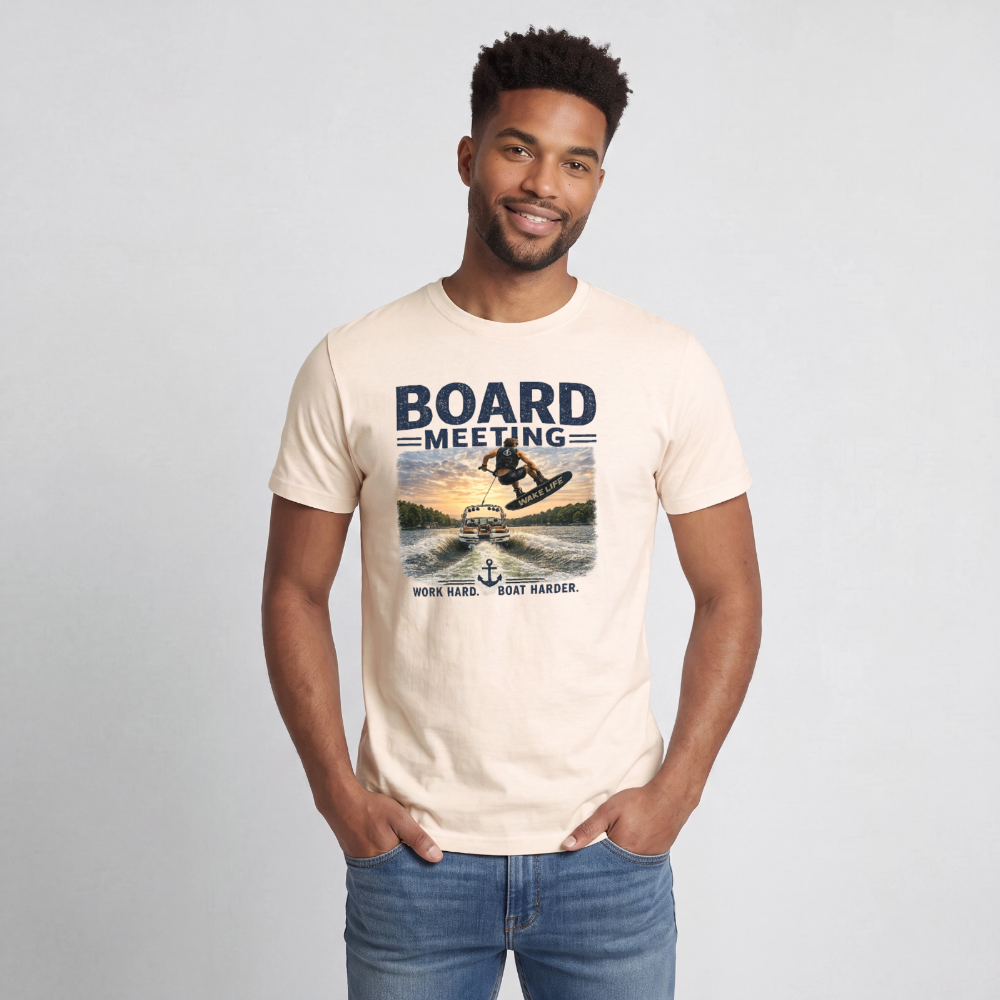 Board Meeting™ Wakeboarding Tee - Unisex Wakeboarding T-Shirt - natural