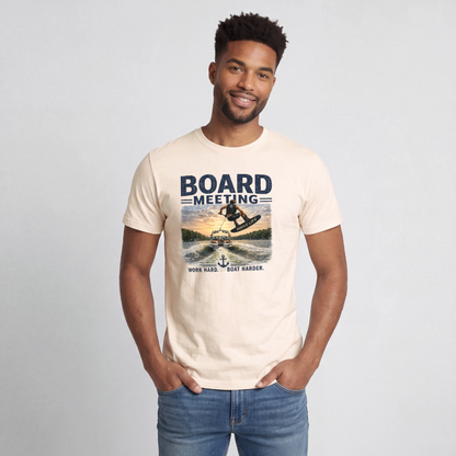 Board Meeting™ Wakeboarding Tee - Unisex Wakeboarding T-Shirt - natural
