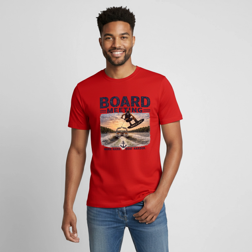 Board Meeting™ Wakeboarding Tee - Unisex Wakeboarding T-Shirt - red